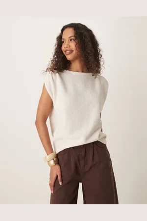 ASOS Textured sleeveless tank in stone