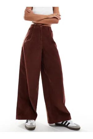 Fred Perry Cord wide leg trousers in rust