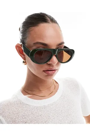 AJ Morgan Flat top aviator sunglasses in with brown lens