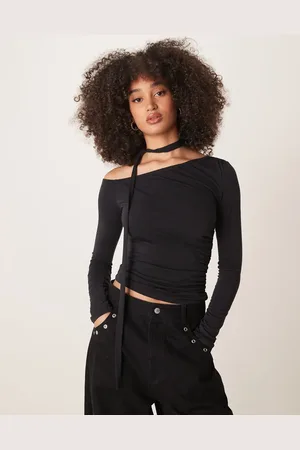 Gina Tricot Jersey asymmetric top with tie in
