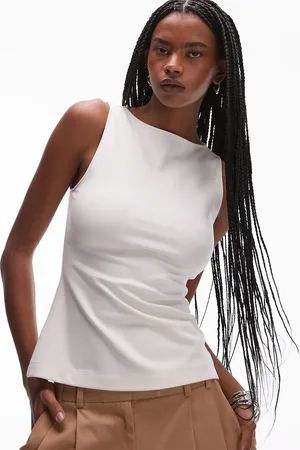 & OTHER STORIES Boat neck jersey vest top in