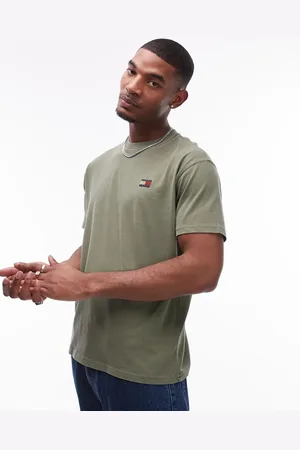 Tommy Hilfiger Relaxed badge logo t-shirt in washed khaki