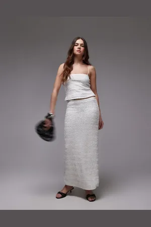 Topshop Premium sequin midi skirt co-ord in