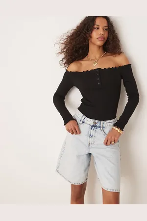 AWARE Ribbed lettuce edge bodysuit in