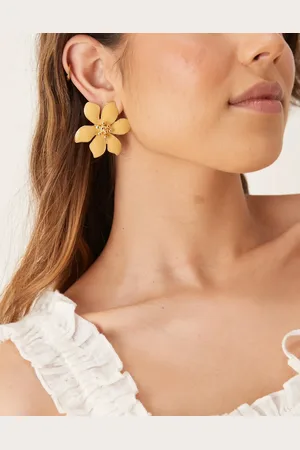 ASOS Flower earrings with resin effect in neutral
