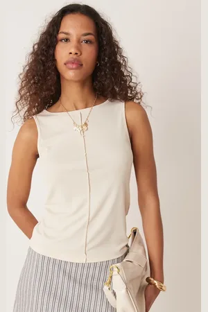 AWARE Seam front jersey top in cream