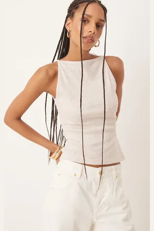 ASOS Textured stripe square neck tank in