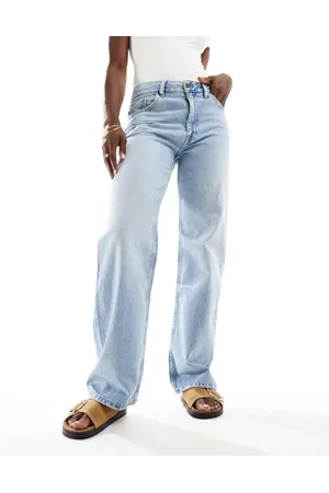 MANGO Miami mid rise straight leg jeans in light bleach wash