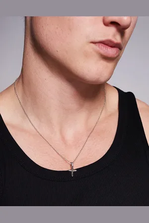 ASOS Waterproof stainless steel chain necklace with cross pendant in tone