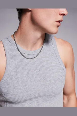 ASOS Waterproof stainless steel square rope chain necklace in tone