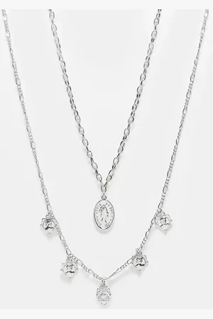 Reclaimed Unisex 2 row necklace with coin charms in