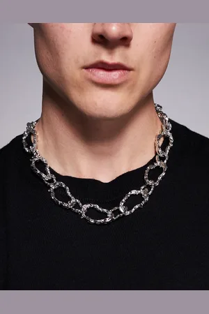 ASOS Oversized textured molten chain necklace in tone