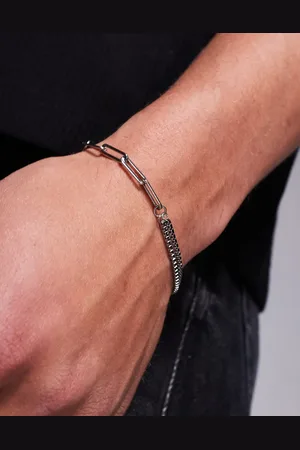 ASOS Waterproof stainless steel mixed chain bracelet in tone