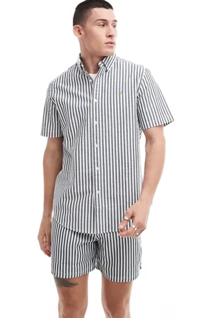 Farah Textured stripe short sleeve shirt in