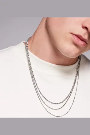 ASOS 3 pack waterproof stainless steel chain necklaces in silver tone