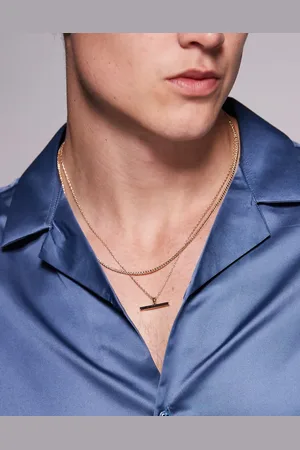 ASOS Waterproof stainless steel textured link chain necklace in tone