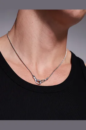 ASOS Chain necklace with molten link closure in tone