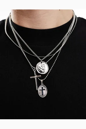 ASOS 4 pack coin and cross pendant necklaces in tone