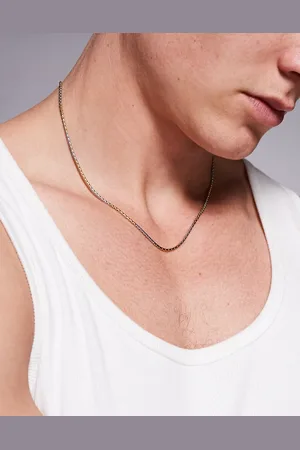 ASOS Waterproof stainless steel mixed metal chain necklace in
