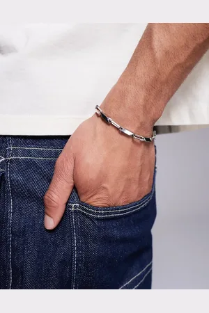 ASOS Waterproof stainless steel rectangle link bracelet in tone
