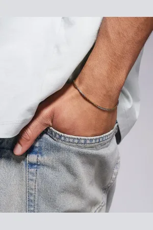 ASOS Waterproof stainless steel biplate chain bracelet in gold and tone