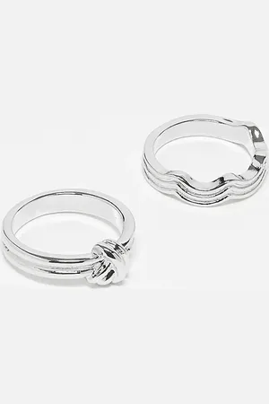 ASOS 2 pack rope band rings in tone