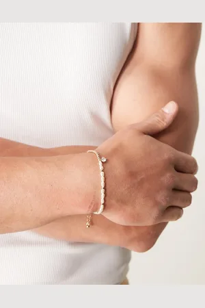 ASOS Beaded bracelet with faux pearl in tone
