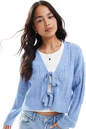 ONLY Tie front knitted cardigan in