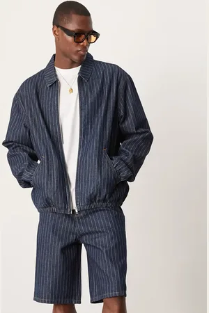 ASOS Co-ord oversized with pinstripe denim jacket with pinstripe