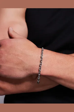 ASOS Waterproof stainless steel oval link chain bracelet in tone