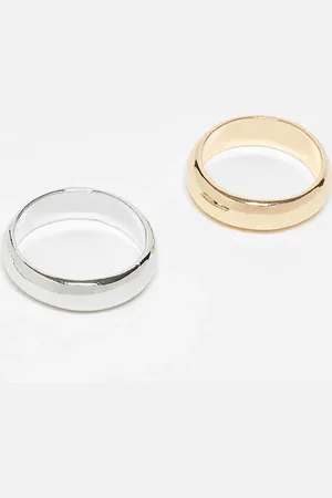 ASOS 2 pack ring in mixed metals