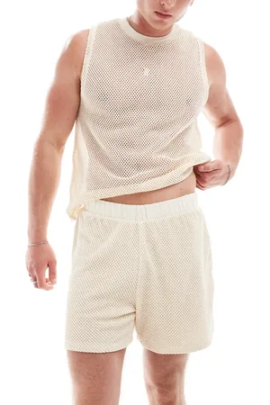 ASOS Vest and short crochet lounge set in cream