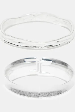 Reclaimed Unisex molten metal bangle 2 pack in