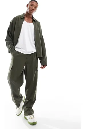 ASOS Smart co-ord trouser with cargo pockets in khaki