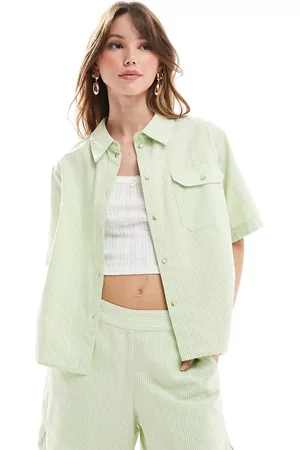 JJXX Co-ord oversized cropped shirt in stripe