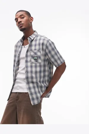 Rip Curl Raw energy short sleeve plaid shirt in bone