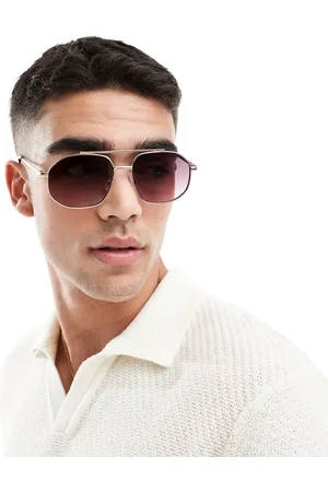ASOS Aviator sunglasses with matte frame and purple gradient lens