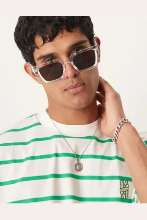 ASOS Square sunglasses with bevel frame in frame with smoke lens