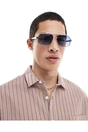 ASOS Aviator sunglasses with metal frame and blue gradient lens