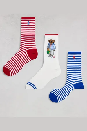 Ralph Lauren 3-pack bear socks in