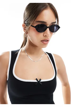ASOS Slim oval sunglasses in