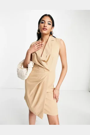 Closet Tailored mini dress in camel