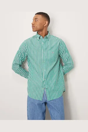 GANT Shield logo classic stripe poplin shirt in mid
