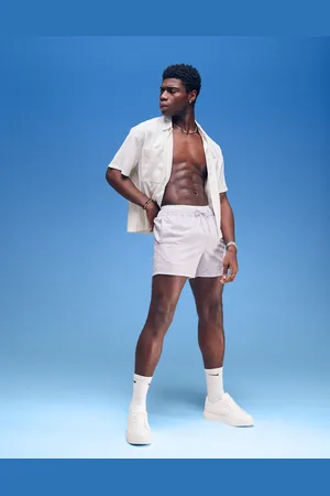 ASOS Seersucker swim shorts in short length in