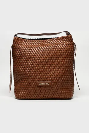 VALENTINO Valentino shantel woven large slouch shoulder bag in tan