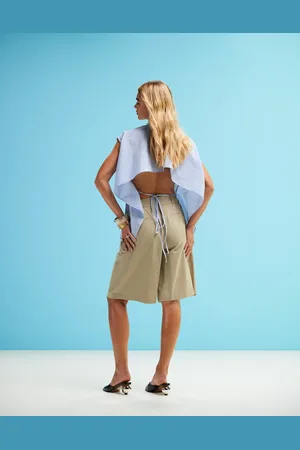 ASOS Sleeveless shirt open tie back in stripe