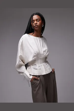 & OTHER STORIES Corset detail blouse with volume sleeves in
