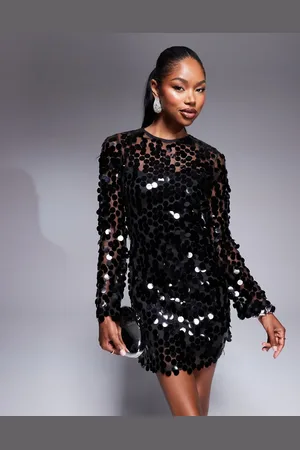 Rare Fashion London all over disk sequin mini dress in