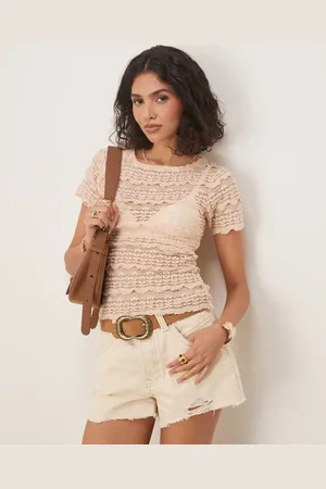 Free People Angelina lace baby t-shirt in