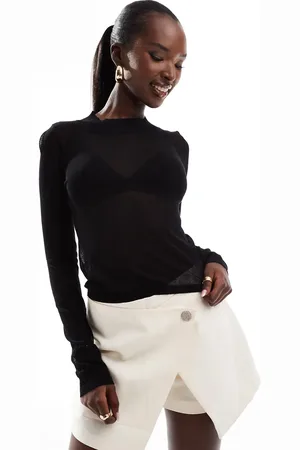 In The Style Sheer fine knit jumper in